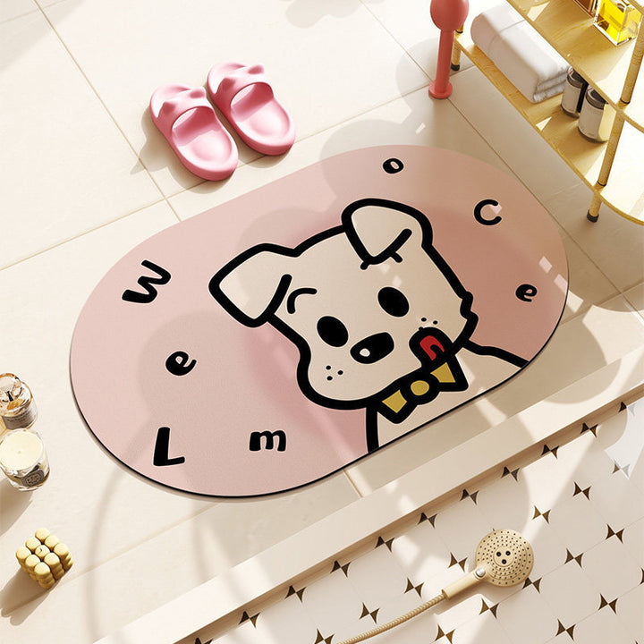 Cat-Themed Plush Bath Mat