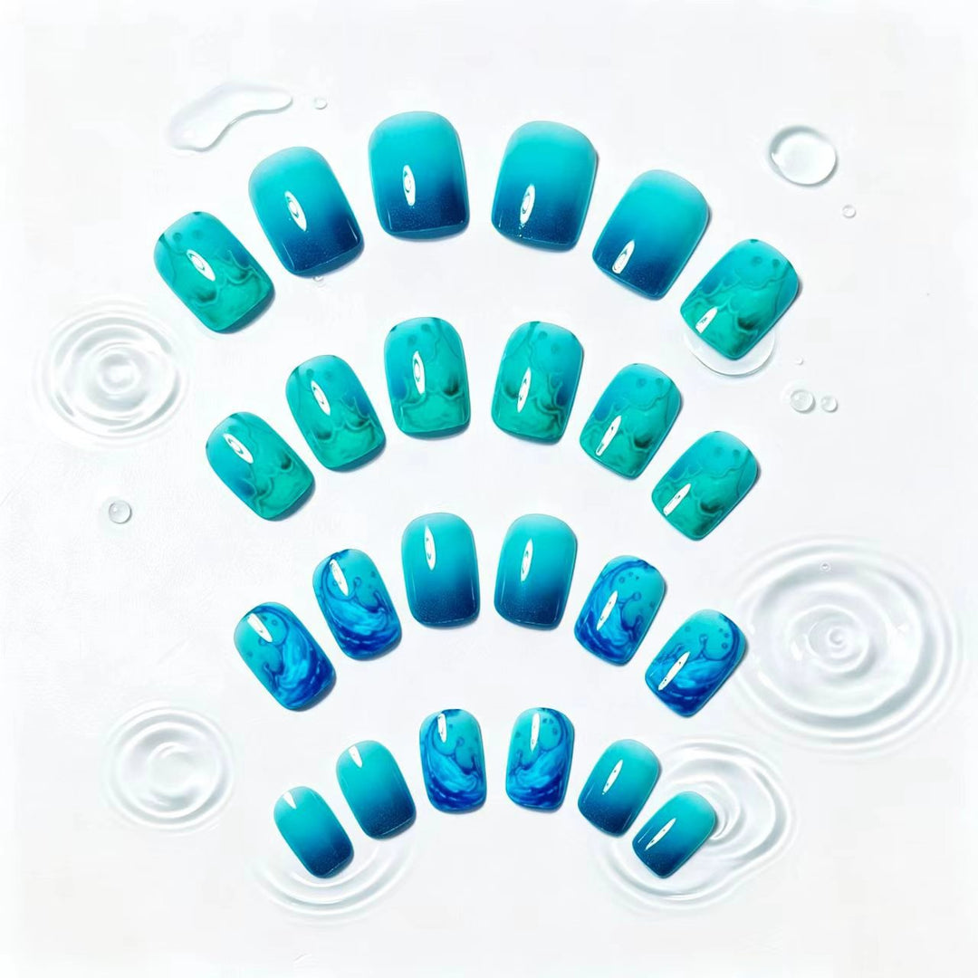 Artistic Wave-Inspired Nail Art Bowlift