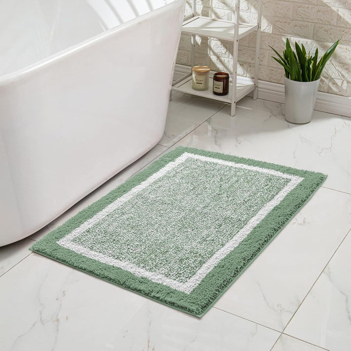 Plush Memory-Foam Non-Slip Checkerboard Bath Rug Bowlift