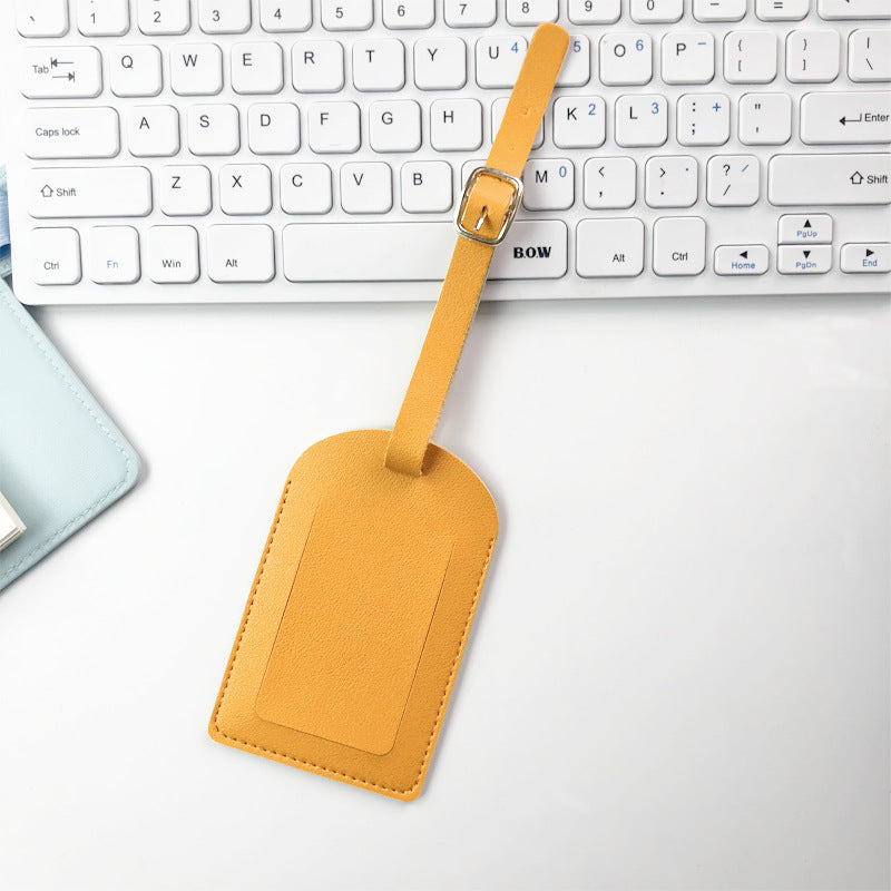 Premium Leather Luggage Tag with Adjustable Strap and ID Window Bowlift