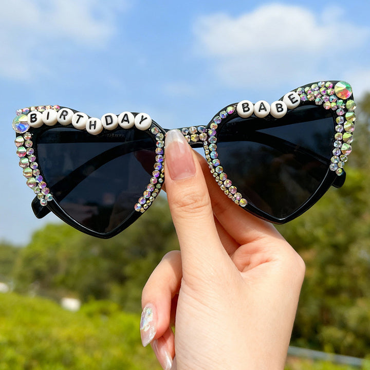 Birthday-Themed Heart-Shaped Sunglasses Bowlift
