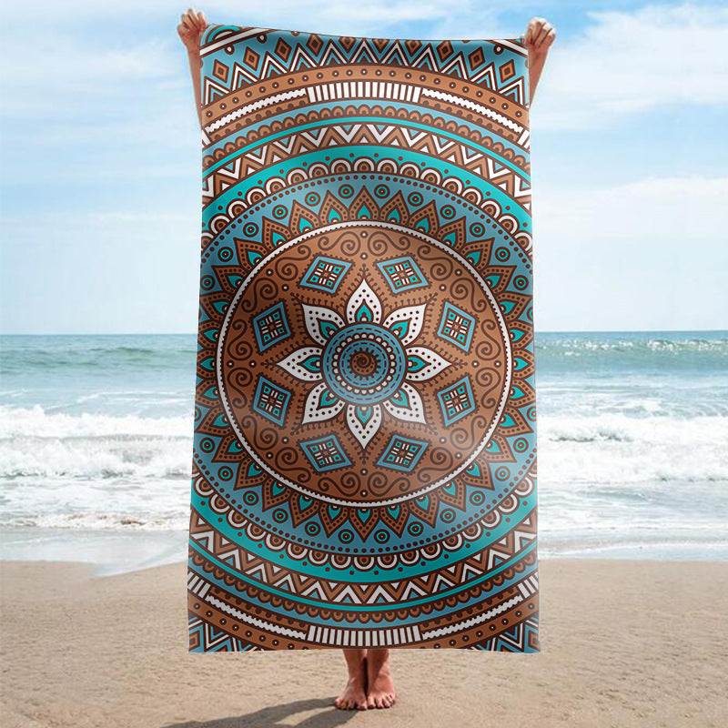 Beach towel with artistic mandala design Bowlift