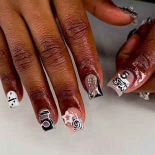 Creative 3D Bow and Pearl Nail Extensions Bowlift