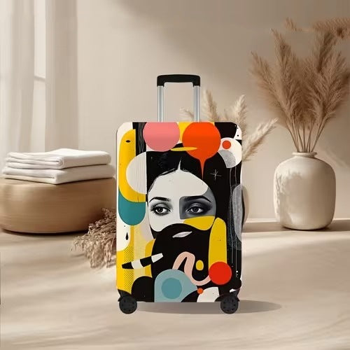 Unisex nan elastic suitcase cover with volcanic lava marble design, stretch protective cover for trolley Bowlift