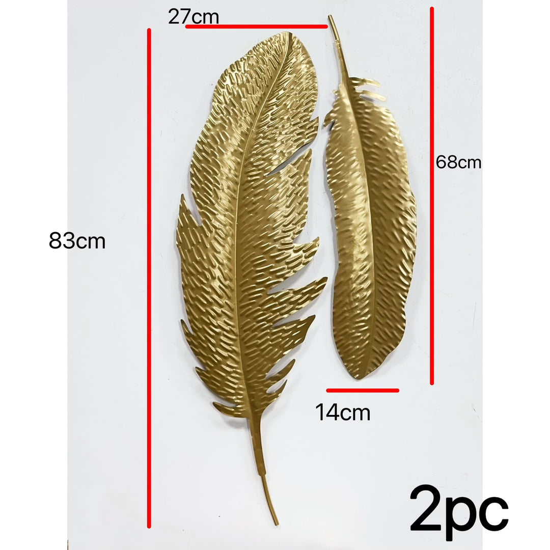 Decorative Metal Feather Wall Art Bowlift