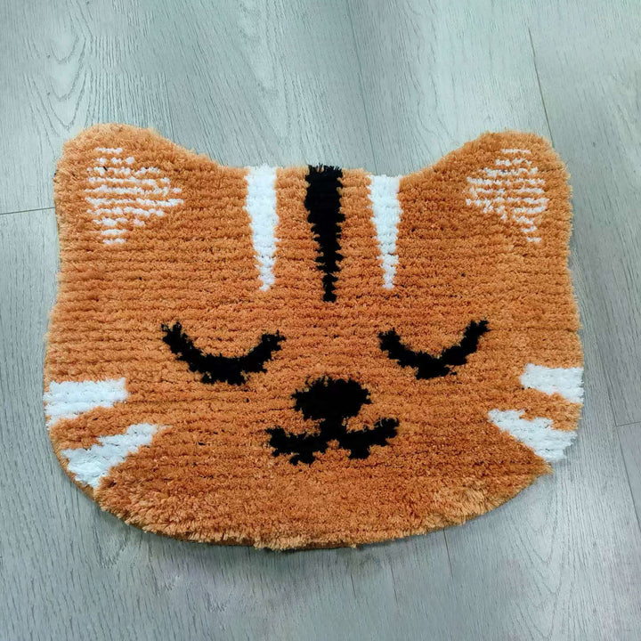 Cute Cat-Shaped Plush Bath Mat