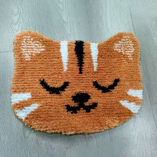 Cute Cat-Shaped Plush Bath Mat