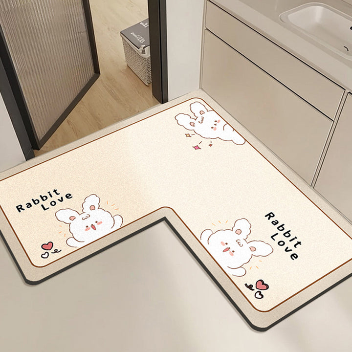 Cute Rabbit Print Bath Mat Bowlift