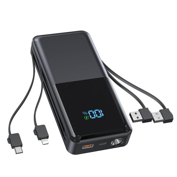 Power bank with integrated charging cables and LCD display Bowlift