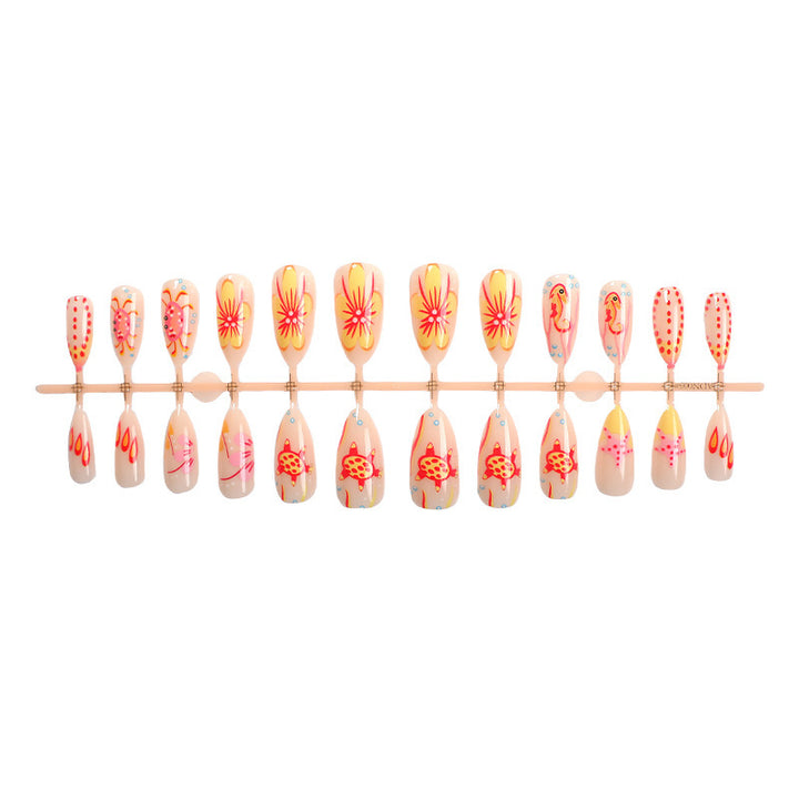 Creative nail art set with colorful flower design Bowlift