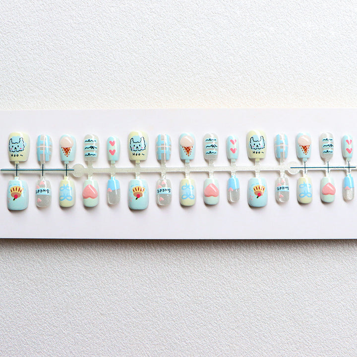 Creative Themed Press-On Nail Set Bowlift