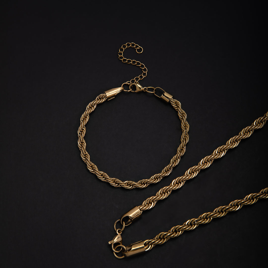 Braided Rope Chain Jewelry Set Bowlift