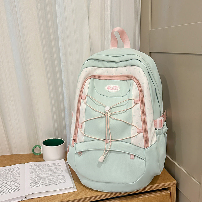 Stylish Polka Dot Casual Backpack