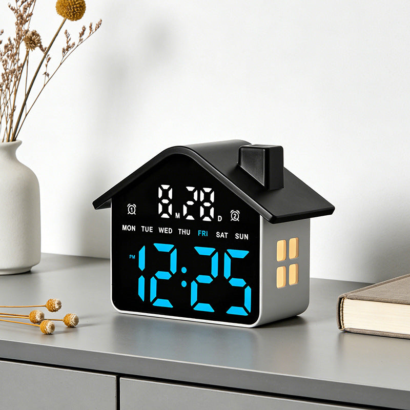 Digital Alarm Clock in Creative House Design Bowlift