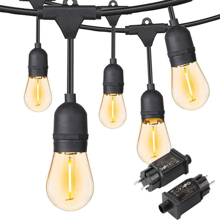 Vintage LED Filament Globe String Lights Outdoor Patio Bulb Garland Bowlift
