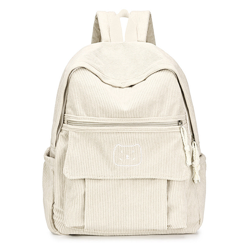 Plush Corduroy Motivational Backpack