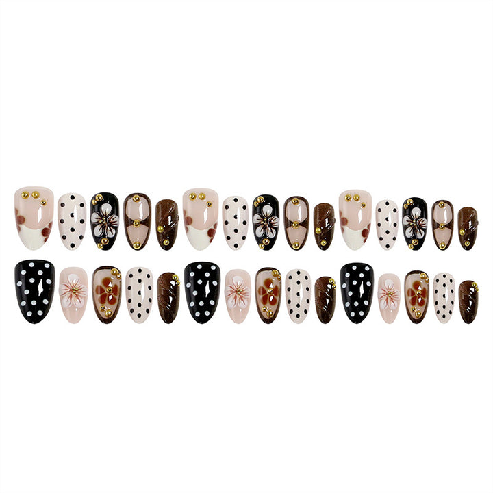 Artistic Nail Tips with Floral Designs Bowlift