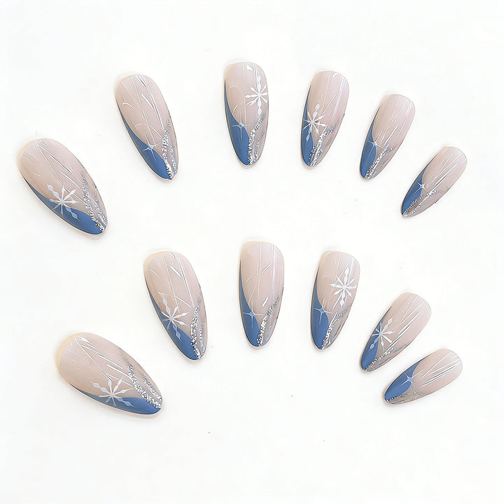 Artistic Floral Design Press-On Nails Bowlift