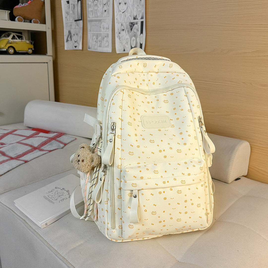 Cute Floral Print Backpack Bowlift