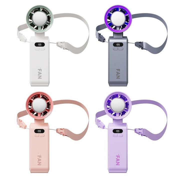 Unisex Portable Multifunction Fan with Digital Temperature Display Bowlift