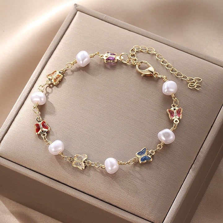 Butterfly and Daisy Charm Anklet Bowlift
