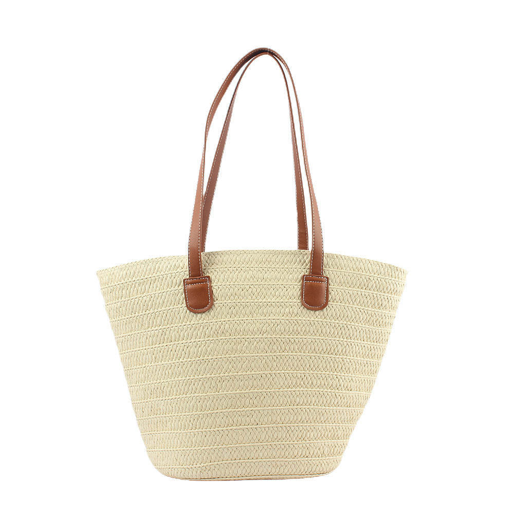 Stylish basket bag with leather handles Bowlift