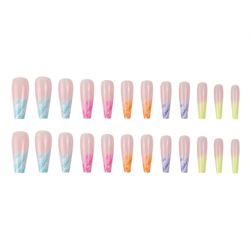 Marbled Acrylic Press-On Nails Bowlift