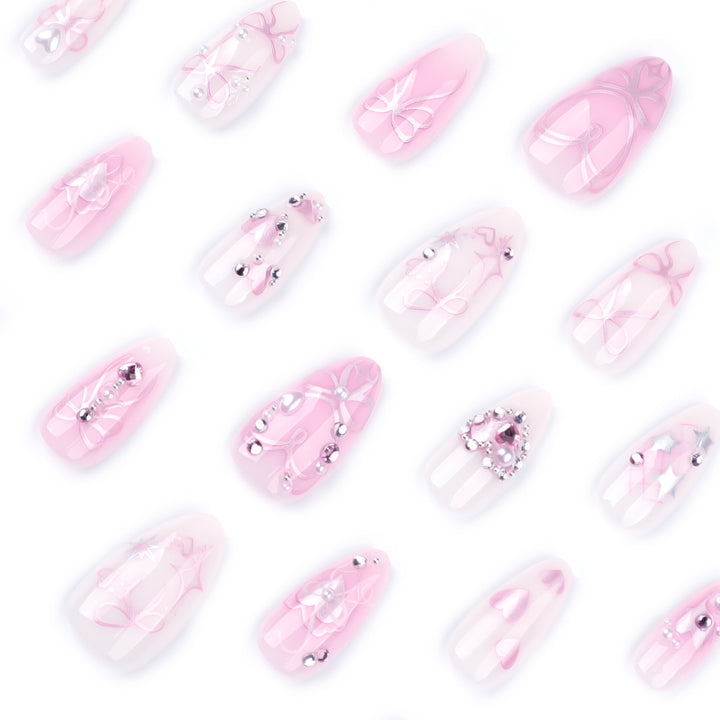 Artificial nail art with delicate jewelry design Bowlift