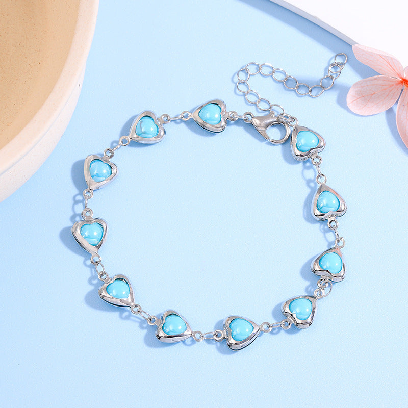 Heart-Shaped Link Anklet Bowlift