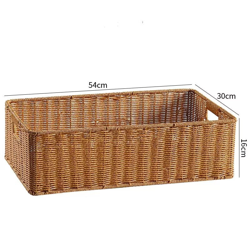 Handwoven Storage Basket with Cutout Handles Bowlift