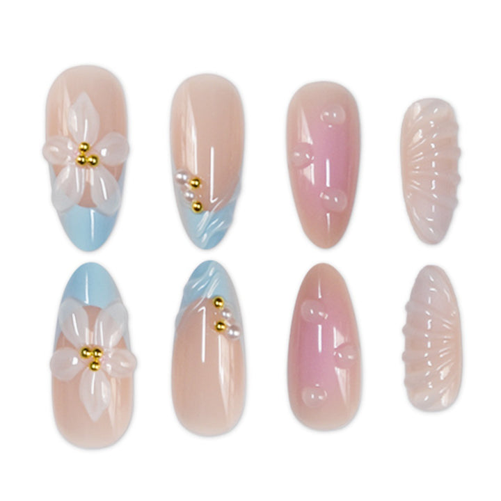 Artistic 3D Floral Nail Enhancements Bowlift