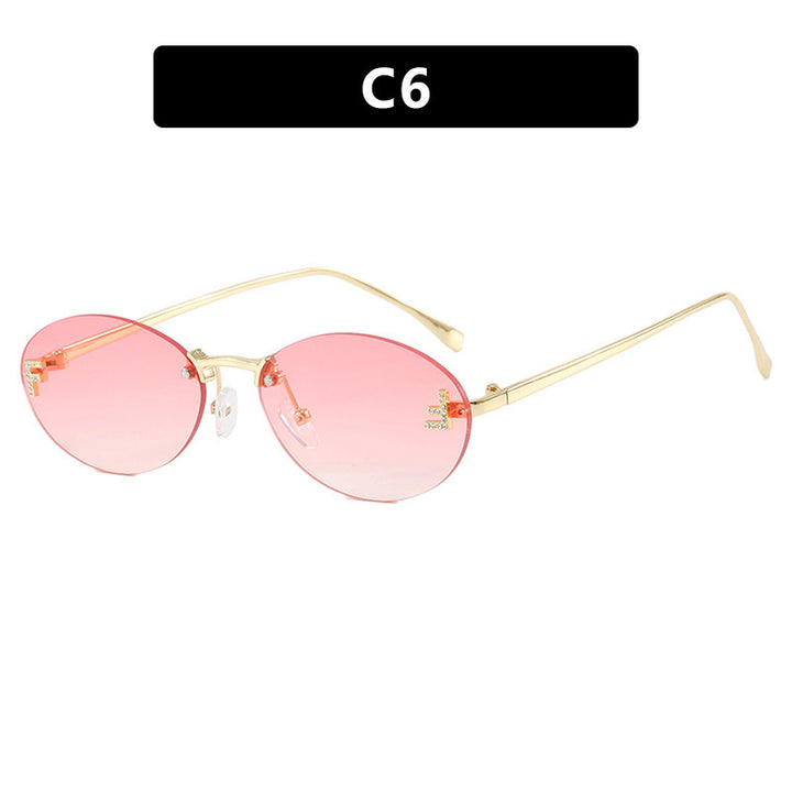 Women's fashionable sunglasses with elegant, round lenses and delicate metal frame Bowlift