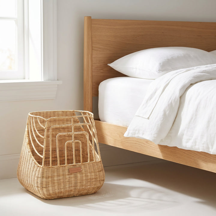 Handcrafted storage basket with curved design Bowlift