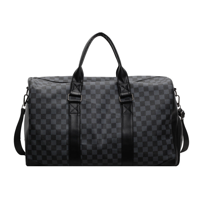 Stylish Checkered Travel Duffel Bag Bowlift