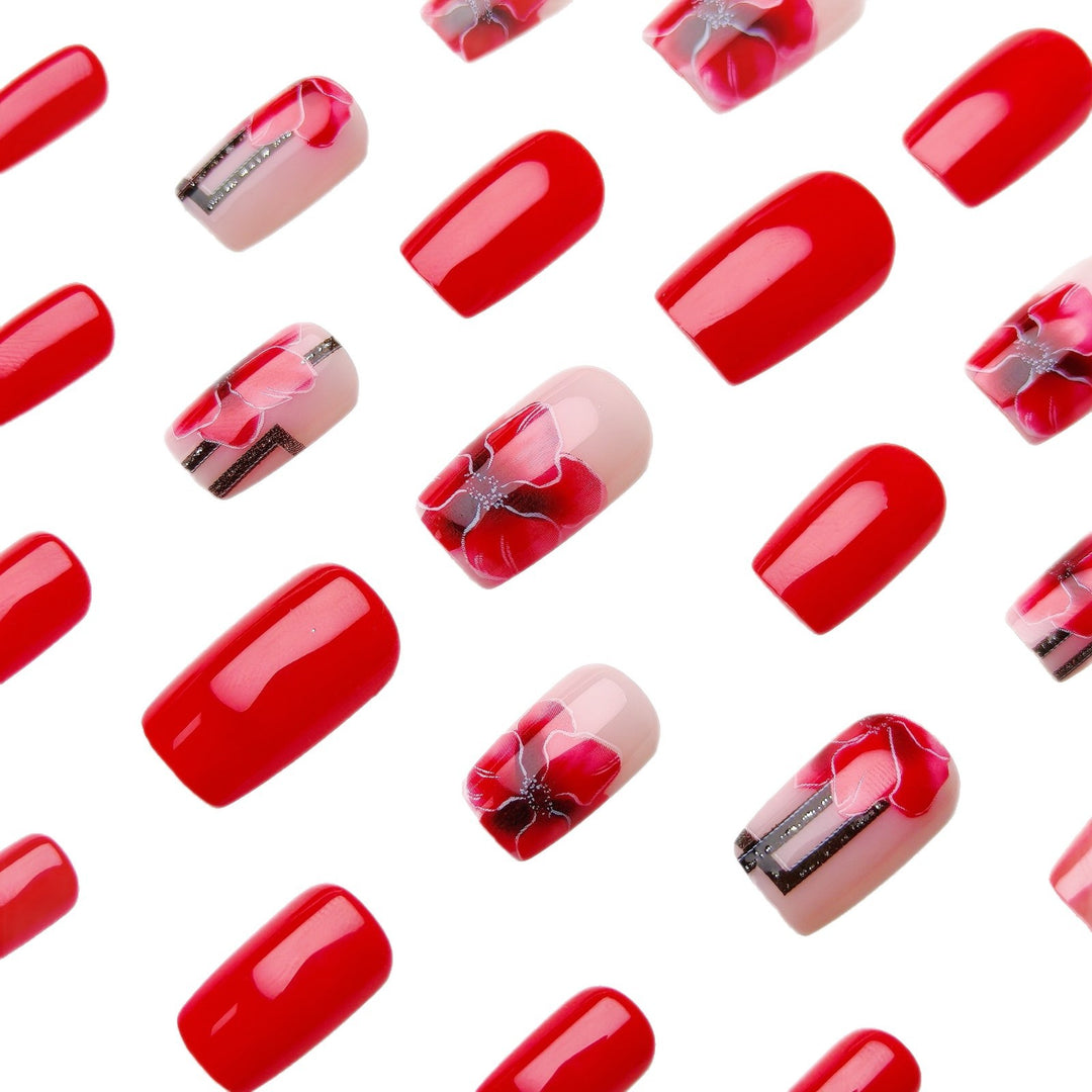 Creative Art Nails with Stylish Poppy Flower Design Bowlift