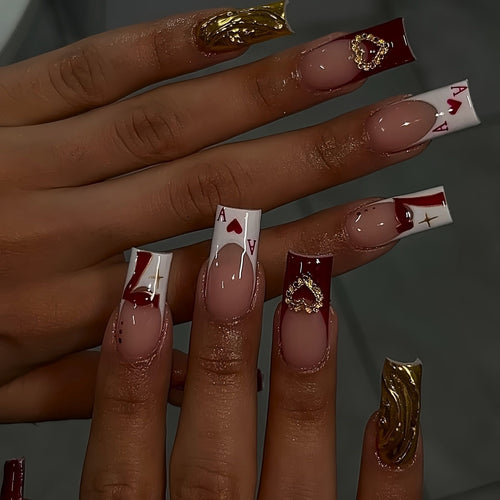 Artistic Playing Card Nail Extensions Bowlift