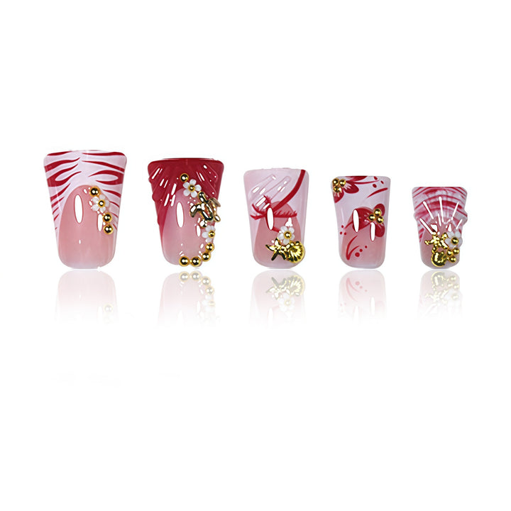 Floral Design Press-On Nail Extensions Bowlift