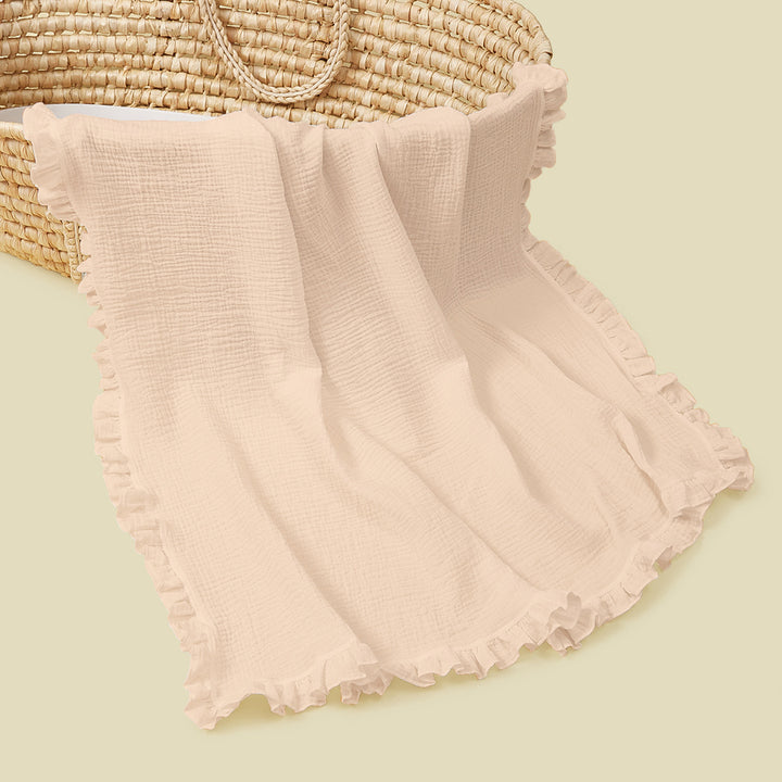 Soft Muslin Blanket with Ruffled Edges Bowlift