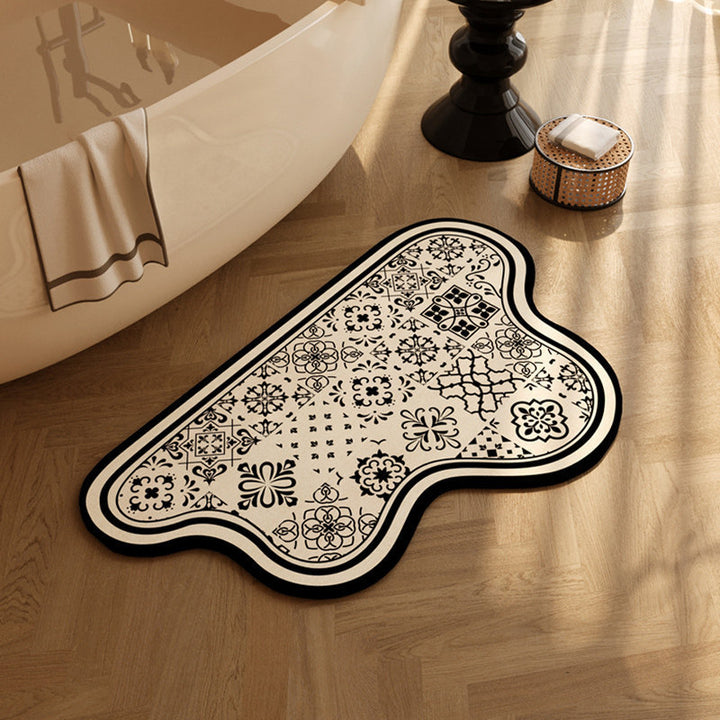 Vintage Patterned Bathroom Mat Bowlift