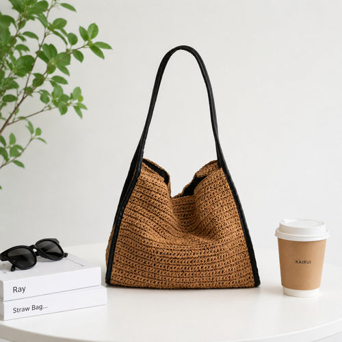Practical macrame crossbody bag with elegant leather elements Bowlift