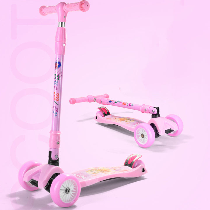 Foldable Light-Up Three-Wheel Scooter Bowlift