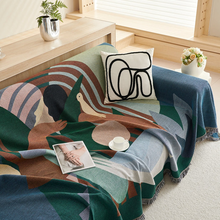Artistic Geometric Design Throw Blanket