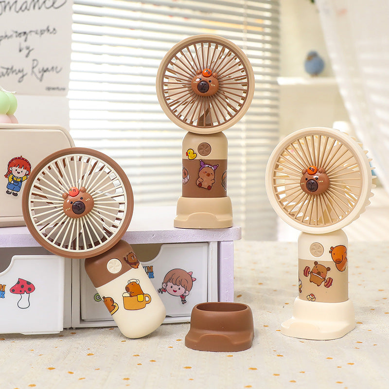 Women's Portable USB Desk Fan with Cute Animal Design Bowlift
