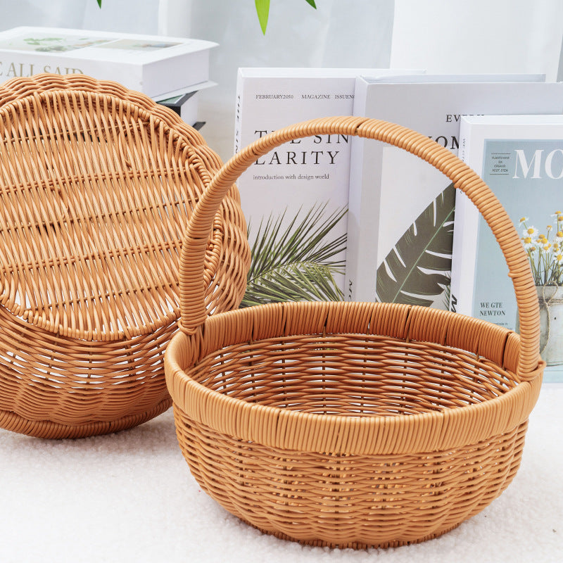 Stylish Woven Storage Basket with Lid Bowlift