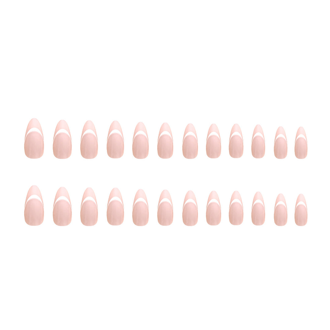 Elegant stiletto artificial nails with French tip Bowlift