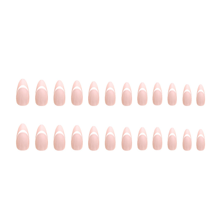 Elegant stiletto artificial nails with French tip Bowlift