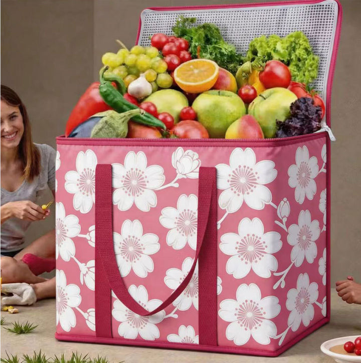 Insulated shopping bag with large volume Bowlift