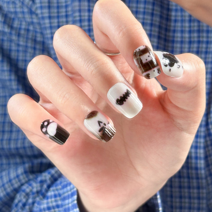 Decorative Character-Themed Press-On Nails with 3D Elements Bowlift