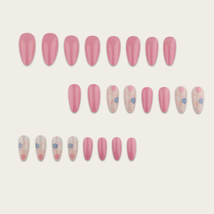 Artificial Nails in Elegant Flower Design Bowlift