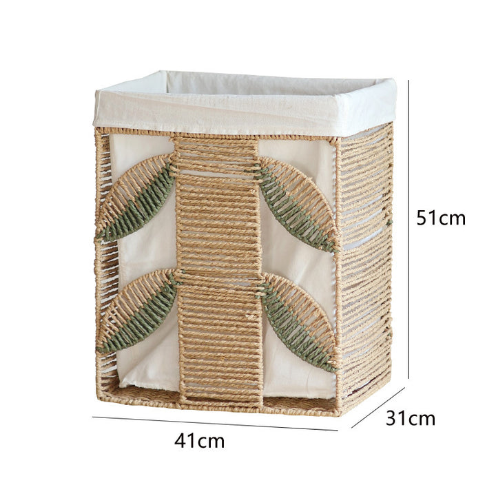 Elegant laundry basket made of natural wicker with fabric lining Bowlift